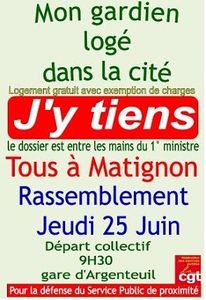 Le 25 juin les gardiens interpellent le locataire de Matignon