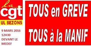 9 mars : Manifestation à Paris 12h30 devant le MEDEF