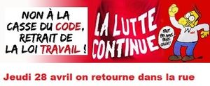 Jeudi 28 avril 2016, on retourne dans la rue contre la loi El Khomri