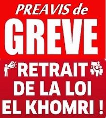 Préavis de grève de la fédération des services publics du 16 mai au 29 mai 2016 – inclus