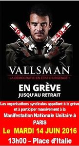 Pour le RETRAIT du Projet de Loi Travail, 14 juin rendez-vous à 13h place d'Italie