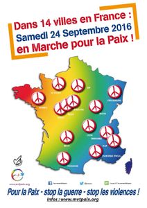 Samedi 24 septembre 2016 Marchons ensemble pour la Paix à Paris