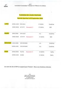 Rentrée sportive 5 septembre 2016