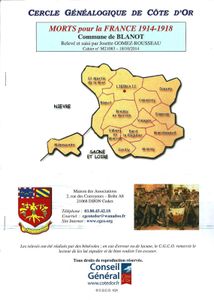 11 novembre : Journée du Souvenir à Blanot (Côte d'Or)