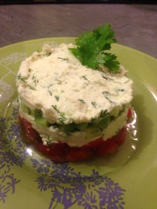 Tartare tomate-concombre et feta