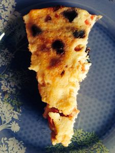 Gâteau de semoule poivron-olives-chorizo