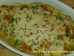 Gratin de citrouille et petits pois frais à ma façon