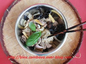 Sauté de boeuf aux champignons noirs, gingembre et citronnelle accompagné de son vermicelle de soja
