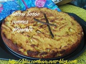 Gâteau Sosso (à la semoule fine de maïs-Réunion) aux pommes et gingembre confit