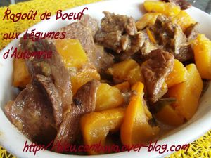 Ragoût de Boeuf aux Légumes d'Automne (Courge Butternut, Pâtisson et Cèpes)