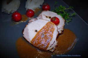 Rôti de Porc Vanillé, sauce Forestière aux Goyaviers