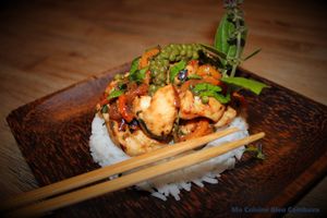Sauté de Poulet au Poivre Vert et Quatre Epices façon Thaï