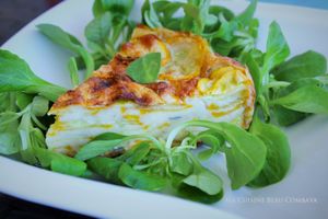 Gâteau Invisible aux Courgettes jaunes, Fourme d'Ambert et Muscade