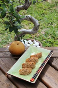 Nashi au Caramel Wasabi, Croûte de Sésame. Ou, finalement, j'ai bien fait d'oser!