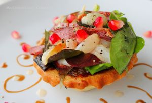 Salade de Magrets et Letchis sur sa Tatin d'Echalotes