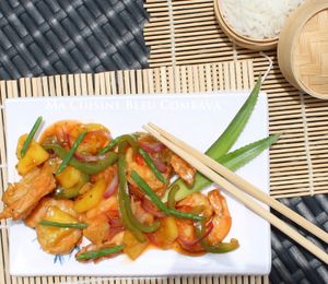 Crevettes Sautées Sauce Aigre Douce -Chine-