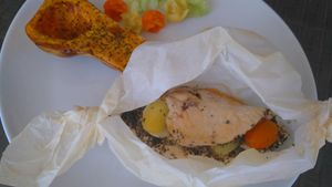 Papillotes de Volaille au Chèvre, Tomate et Basilic- Recette express et light
