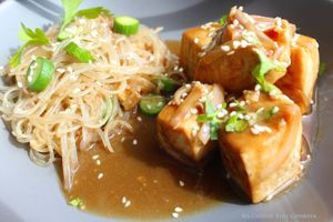 Poisson et Vermicelle de Soja sauce Teriyaki