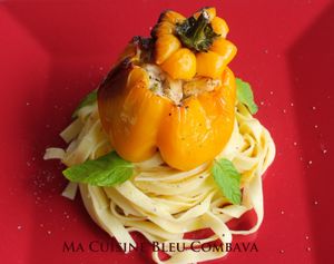 Poivrons farcis Volaille-Ricotta-Tapenade