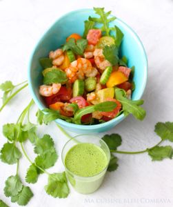 Salade aux Crevettes Parfumées et Pomelo, sauce Coco Coriandre