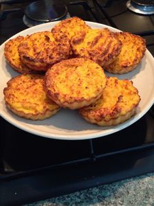 Petits flans de carottes/pommes de terre/jambon