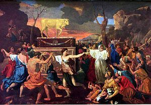 Poussin: adoration du veau d'or