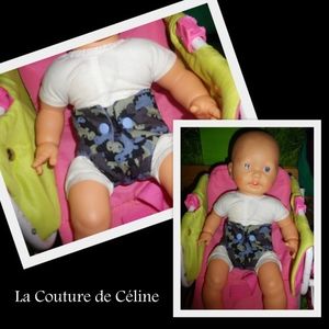 Patron de la couche culotte pour poupon 38cm