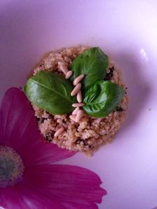 Quinoa in salsa di basilico e pinoli