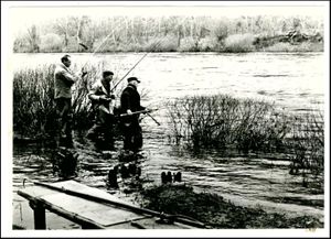 Peche au Saumon dans l'Allier en 1940