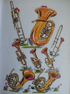 Piccolo Saxo et Compagnie. Raconté par François PERIER et illustré par PEF. Livre-cd dès 5 ans.