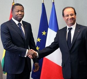 Le dictateur Faure Eyadema plaidera t-il la cause du dictateur Sassou Nguesso auprès du "chef de guerre" François Hollande ?