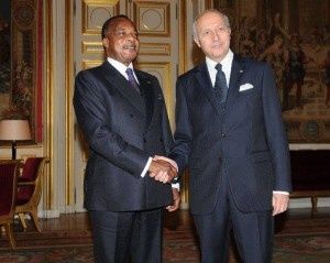 France. Le dictateur Sassou Nguesso a reçu le M.A.E Laurent Fabius au Bristol