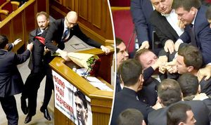 Après une tentative de virer physiquement le Premier ministre ukrainien du Parlement, une baston éclate entre parlementaires (vidéo)
