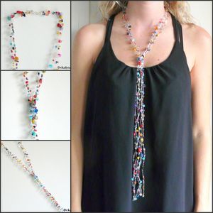 Sautoir multicolore pierres de gemme
