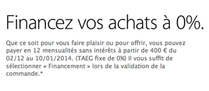 Apple: Achat à crédit gratuit.