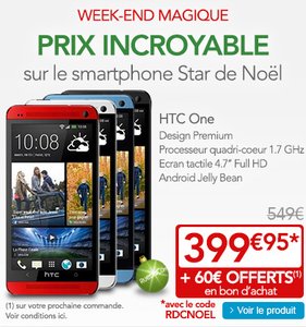 Android : Le HTC One à 399,95 Euros.