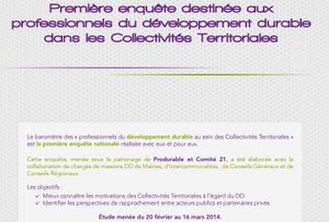 Publication de l'enquête (rapport + synthèse) menée auprès des chargés de mission DD