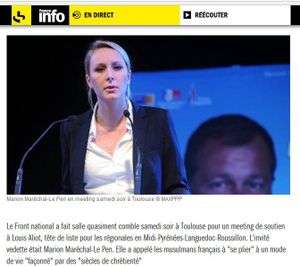 Dans la tradition chrétienne, Marion Maréchal Le Pen ferait bien de battre sa coulpe, après son message aux musulmans