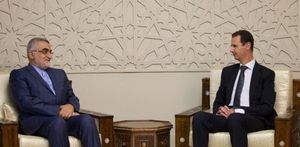 Le président syrien Bashar Al-Assad a reçu aujourd’hui à Damas, Aladdin Brojerdi, le président de la commission de la sécurité nationale et des affaires étrangères de la haute chambre du parlement de la République islamique d’Iran