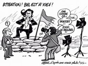 Les mains ensanglantées, BHL fait de l’esprit