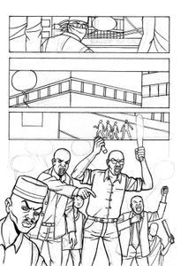 BD "Drame familial": crayonné et début d'encrage