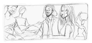 Projet de BD "Amour impossible?": détail de planche en 3 étapes