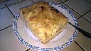 Pikanter Apfel Birnen Kuchen mit Cheddarkäse
