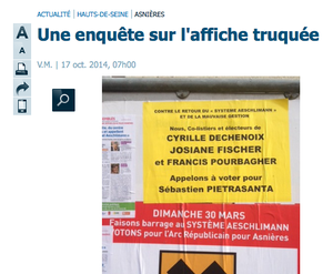 "Affiche truquée" : Le Parisien s'est trompé.