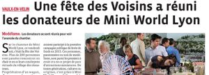 Article dans le journal "Le Progrès de Lyon" du Dimanche 29 Mai 2015
