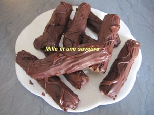 Barres hyper croustillantes, chocolat,caramel