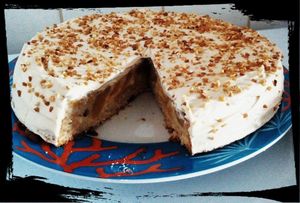 pumpkin cake pêches-amandes