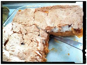 flan d'abricot meringué noix de coco