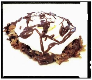 florentin revisité abricot-coco-chocola et chantilly sauce nutella