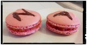 macarons vanille-fraise